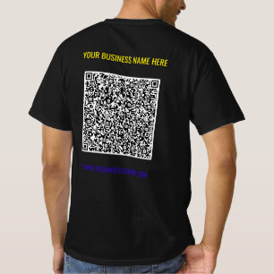 QR Code Custom Text Business T-Shirt Your Colours