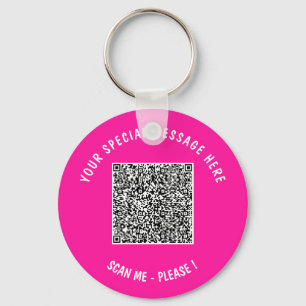 QR Code Custom Text Keychain Gift - Choose Colour