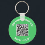 QR Code Custom Text Keychain Gift - Choose Colours<br><div class="desc">Choose Colours and Font keychain with Your Special QR Code Info and Custom Text Personalised Modern Keychains Gift - Add Your QR Code - Image or Logo - photo / Text - Name or other info / message - Resize and Move or Remove / Add Elements - Image / Text...</div>