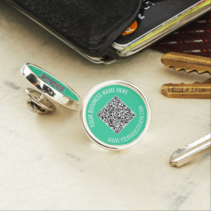 QR Code Custom Text Lapel Pin Gift - Choose Colour