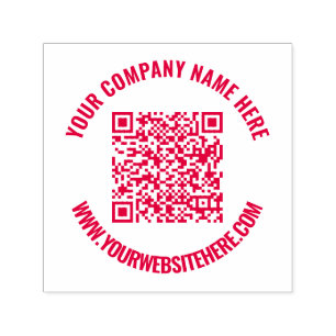 QR Code Custom Text Professional Self-inking Stamp