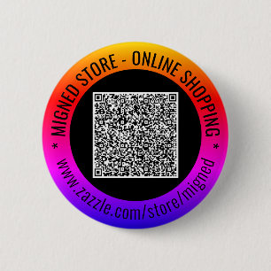 QR Code Custom Text Promotional Button Template