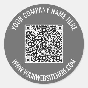 QR Code Custom Text Promotional Sticker Example