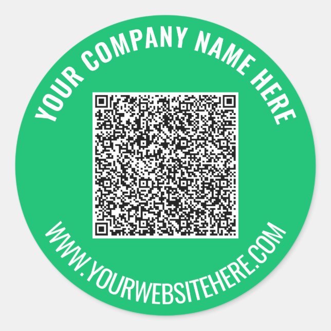 QR Code Custom Text Promotional Sticker Template (Front)