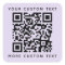 QR code custom text top bottom light purple