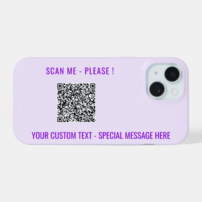 QR Code Custom Text Your Personalised iPhone Case (Back Horizontal)