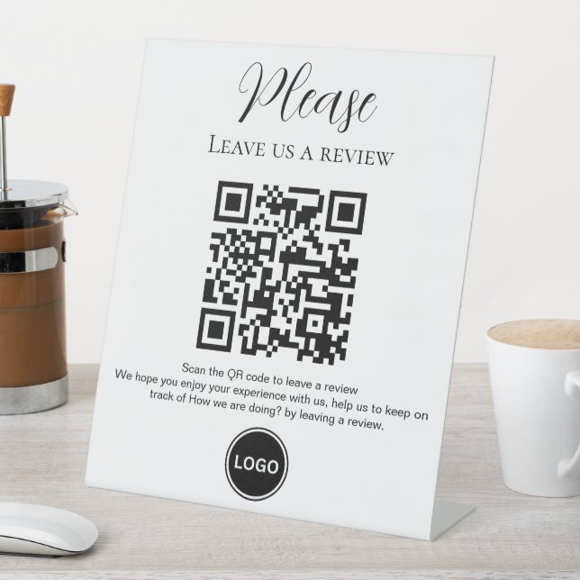 QR code Customer Review Business Pedestal Sign (In SItu)