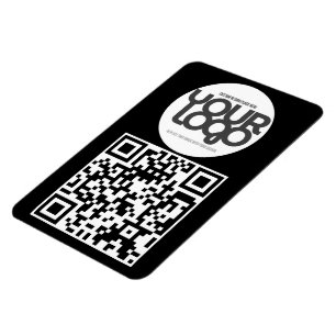 QR Code Customisable Modern Black Business Card Magnet