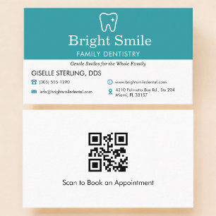 QR Code Dentistry Dental Office  Business Card