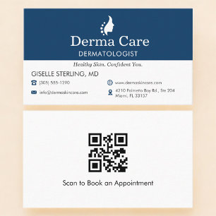 QR Code Dermatologist Skin Doctor Office Business Card