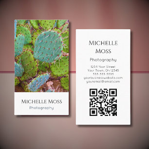 QR code Desert Cactus Professional photographer Business Card