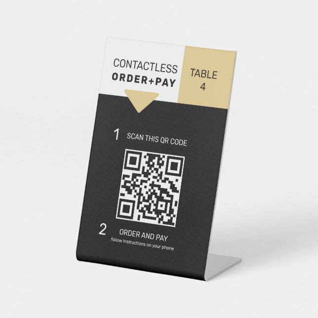 QR Code Digital Menu Add URL Pedestal Sign (Front)