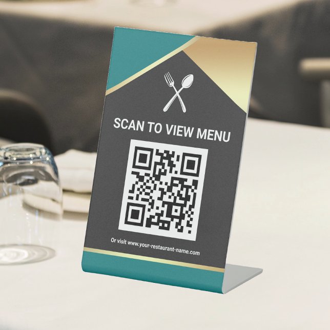 QR Code Digital Menu for Restaurants Tabletop Sign (Creator Uploaded)