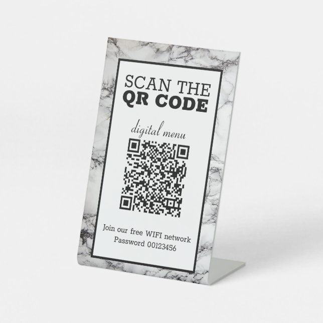 QR Code Digital Menu  Pedestal Sign (Front)
