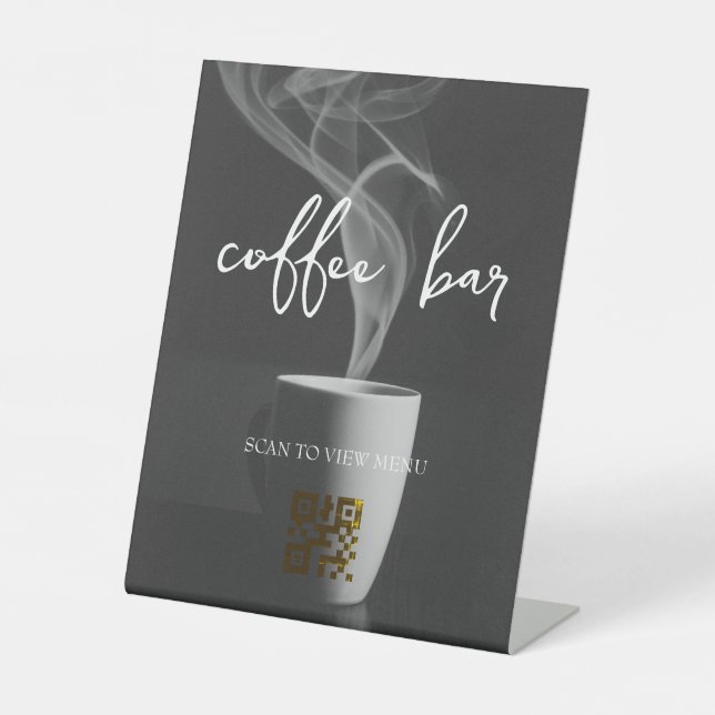 QR Code Digital Menu  Pedestal Sign (Front)