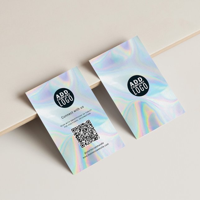 QR Code DIY and Business Logo Holographic Business Card (Creator Uploaded)