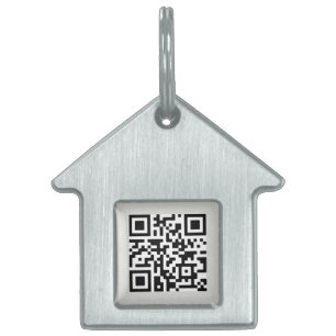 QR Code Dog Cat Modern Grey Scan Me if Lost Pet ID Tag