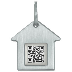 QR Code   Dog Cat Modern Grey Scan Me if Lost Pet ID Tag