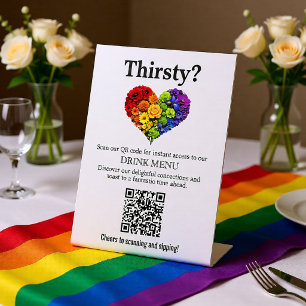 🌈 QR code Drink menu Flourish Together Pedestal Sign