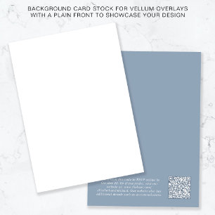 QR Code Dusty Blue Background For Vellum Overlay Invitation