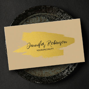 QR code earthy tone artsy gold frame business card