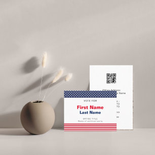 QR Code Elegant Election Campaign Business Card