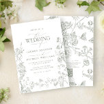 QR Code Elegant Green Chinoiserie Floral Wedding Invitation<br><div class="desc">Introduce your wedding with an air of timeless elegance and a touch of modern convenience. This exquisite green Chinoiserie-inspired wedding invitation features intricate botanical illustrations and Victorian details, capturing a sense of sophistication and heritage. Perfect for garden ceremonies, countryside celebrations, or intimate soirées, this design seamlessly blends classic charm with...</div>