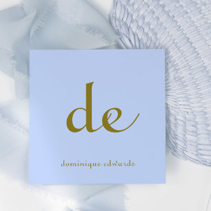 QR Code Elegant Modern Unique Blue  Square Business Card