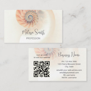 QR Code Elegant Shell Professional Business Card