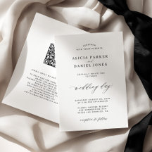 QR CODE elegant simple black and white wedding