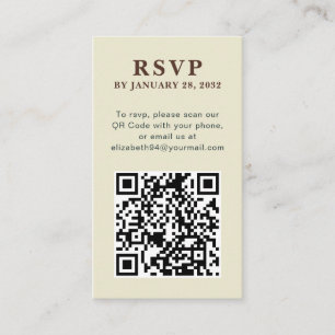 QR Code elegant simple photo online RSVP Enclosure Card