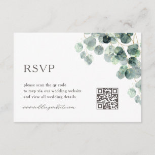 QR Code Eucalyptus Leave Enclosure Card