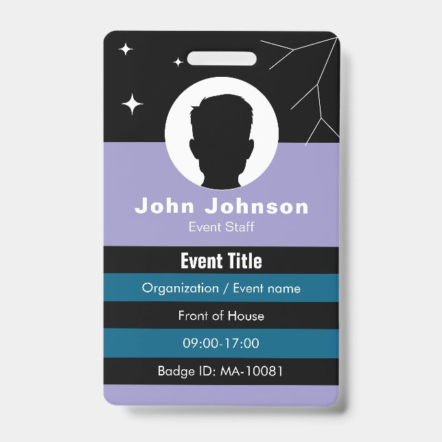 QR code event badge • Coloured digital employee ID (Front)