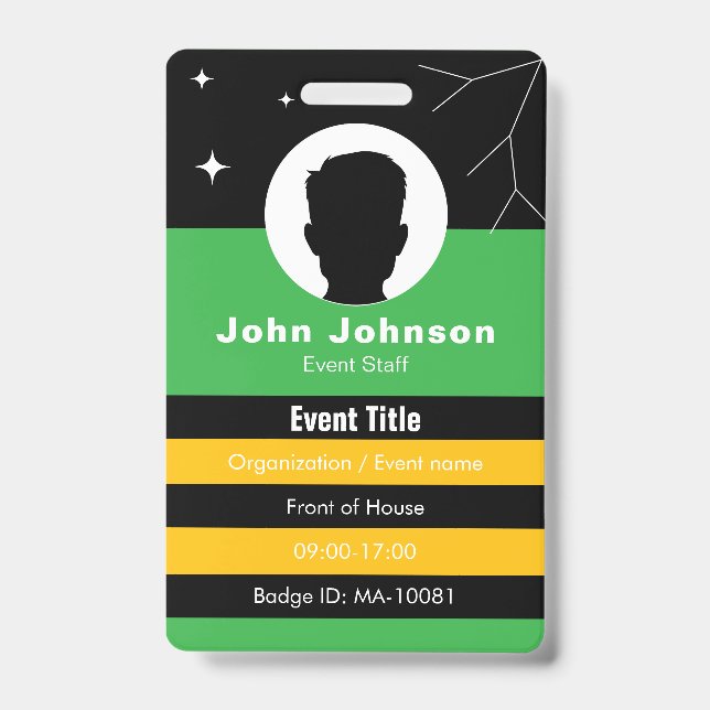 QR code event badge • Coloured digital employee ID (Front)