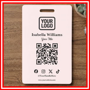 QR Code Event Badge   Digital Pink Budget ID Card