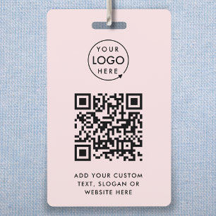 QR Code Event Badge Digital Pink ID Card Badges