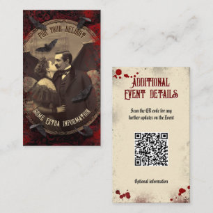 QR Code Event Details Halloween Romantic Dracula Enclosure Card