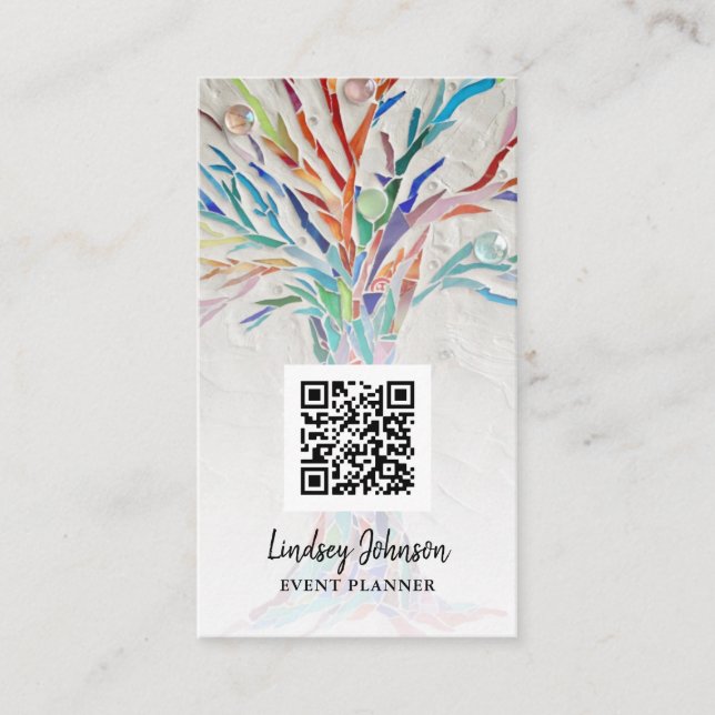 QR Code Event Planner Business Card (Front)