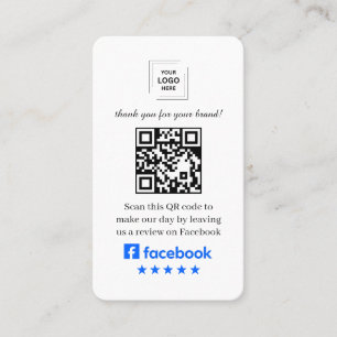 QR Code Facebook Review Customer Feedback Style Business Card