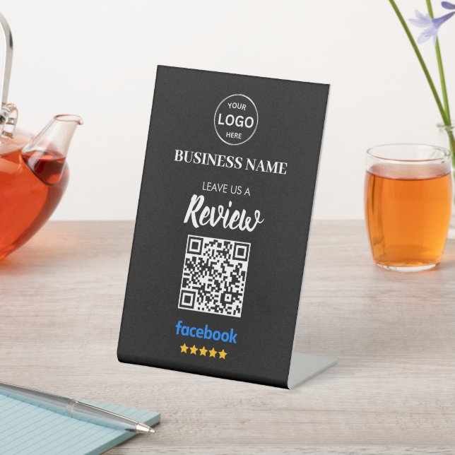Qr Code Facebook Reviews Business Review Pedestal Sign (In SItu)