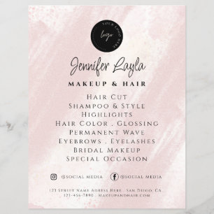 QR Code Feminine Beauty Abstract Blush Pink Boho Flyer