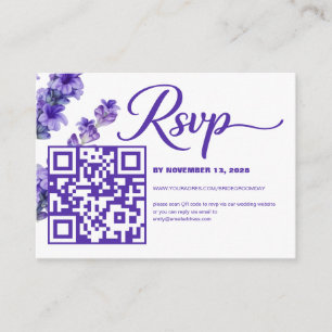 QR Code Floral Wedding RSVP Enclosure Card