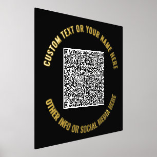 QR Code Foil Prints Example Custom Text and Colour