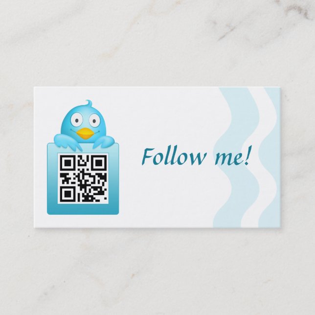 QR Code Follow Me Business Card Template (Front)