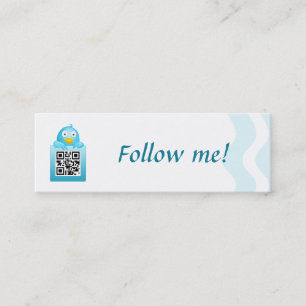 QR Code Follow Me Business Card Template (Skinny)