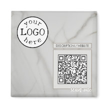 QR Code for Business / Event Elegant White Marble