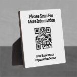 QR Code for Customer Information on a Plaque<br><div class="desc">QR code on a countertop plaque to show to customers. QR code display at a reception desk for example.</div>