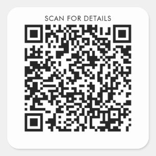 QR Code For Personal or Business Square Sticker