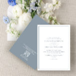 QR Code Formal Dusty Blue Classic Script Wedding Invitation<br><div class="desc">A classic, traditional formal dusty blue wedding invitation, featuring script calligraphy. Perfect for the modern bride having a formal affair. QR Code included on back of invitation for RSVP. See full collection here: https://www.zazzle.com/collections/elegant_dusty_blue_classic_script_wedding-119277300212576021 Thank you sooo much for supporting our small business, we really appreciate it! We are so happy...</div>