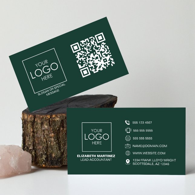 QR Code Front and Back Business Logo Professional Business Card (Creator Uploaded)